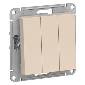 ATN000231 ATLASDESIGN 3-клавишный ВЫКЛЮЧАТЕЛЬ, сх.1+1+1, 10АХ, механиз