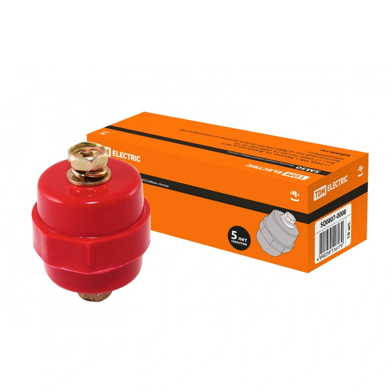 Изолятор SM30 силовой H30*D27*M6мм с болтом TDM