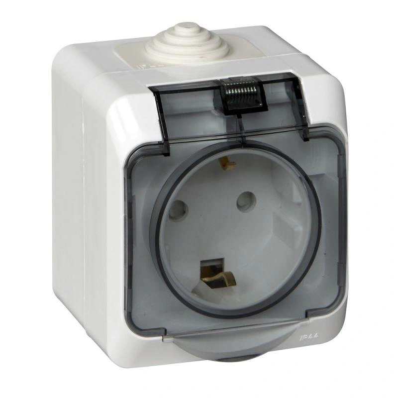 PA16-044B 1-АЯ РОЗЕТКА С ЗАЗЕМЛЕНИЕМ, СО ШТОРКАМИ, IP44 (448799)