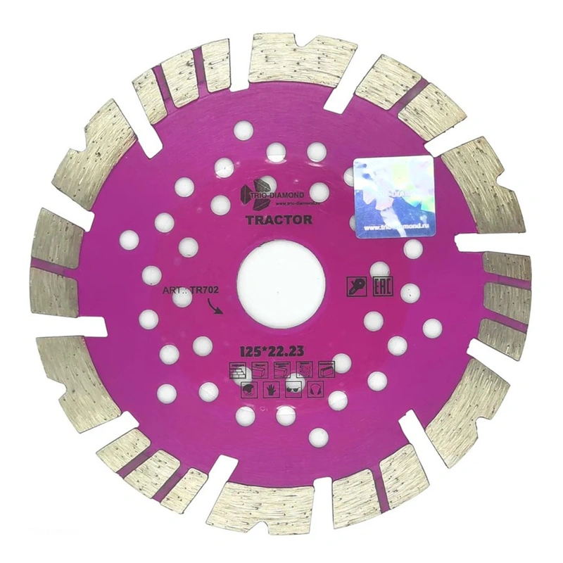 Алмазный круг 125*22,2мм по ж/бетону сегмент Tractor TRIO-DIAMOND