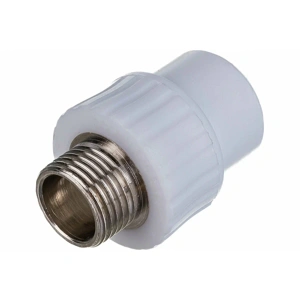 Ниппель ПП комбинированная НР 20х1/2 серый РосТурПласт