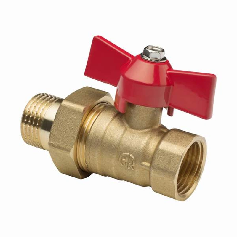 Кран шаровый 1" нар.-вн. бабочка, Цветлит (Кран с американкой 1".)