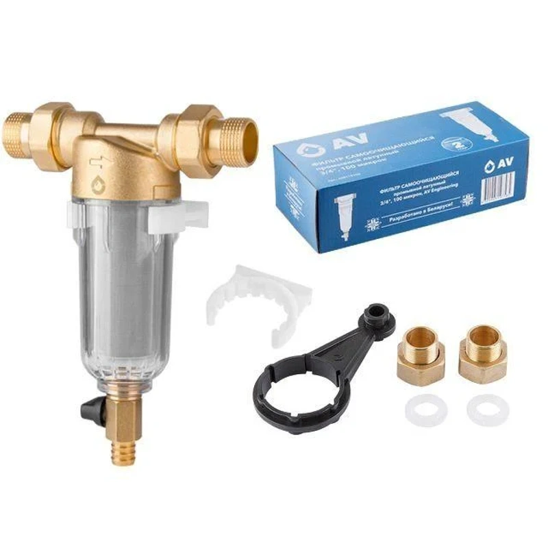 Фильтр самоочищающийся 1" нар. или 3/4"вн., 100 микрон,  AV Engineerin