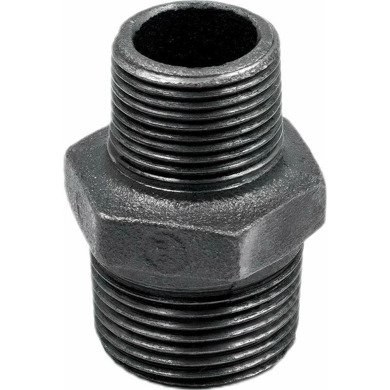 Ниппель ред. 1 1/4" х 1" нар.-нар. чугун черн., AV Engineering